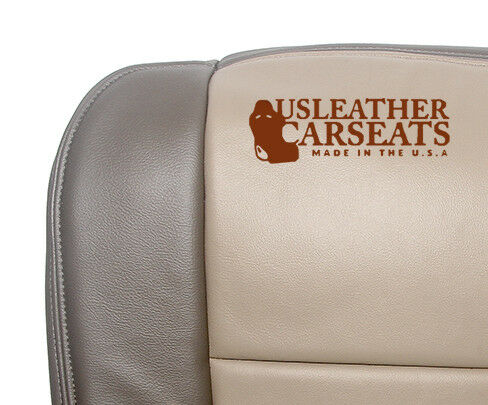 2002-2004 Ford Excursion Driver Bottom Replacement Leather Seat Cover 2  Tone Tan