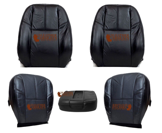 2007-2013 Chevy Silverado, Suburban, Avalanche Full Front Leather Seat Cover Blk