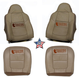 2001 Ford F350 F250 Lariat Full Front replacement Leather Seat Covers Tan