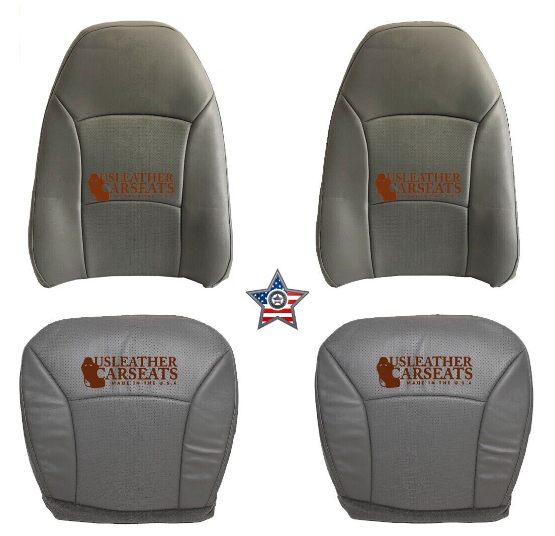 2003-2007 Ford E150 E250 E350 Van Full Front perforated Vinyl Seat Cover  Gray