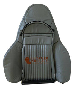 2000- 2001  Chevy Corvette SPORT DRIVER Lean Back Perf Leather Seat Cover Gray