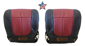 2010 Ford F150 Driver & Passenger Bottom Leather Perf Vinyl seat covers BLK