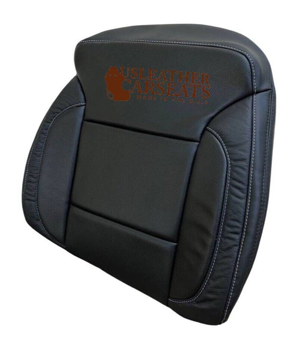 For 2014 - 2019 Chevy Silverado LTZ-Driver Lean Back Leather Seat Cover Black