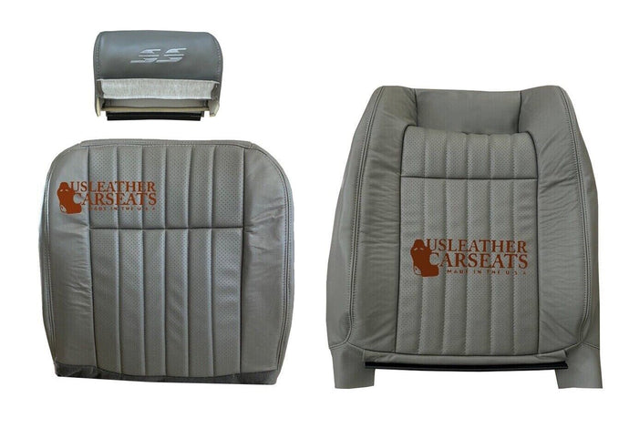 1996 Chevy Impala SS Driver Full Front Perforated Vinyl Seat Cover Gray