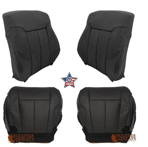 2007 Ford Expedition XLT Full Front Perforated Leather Seat Cover Black
