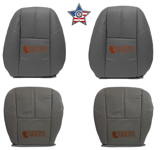 2007-2013 Chevy Silverado Full Front Vinyl Seat Cover Dark Titanium Gray